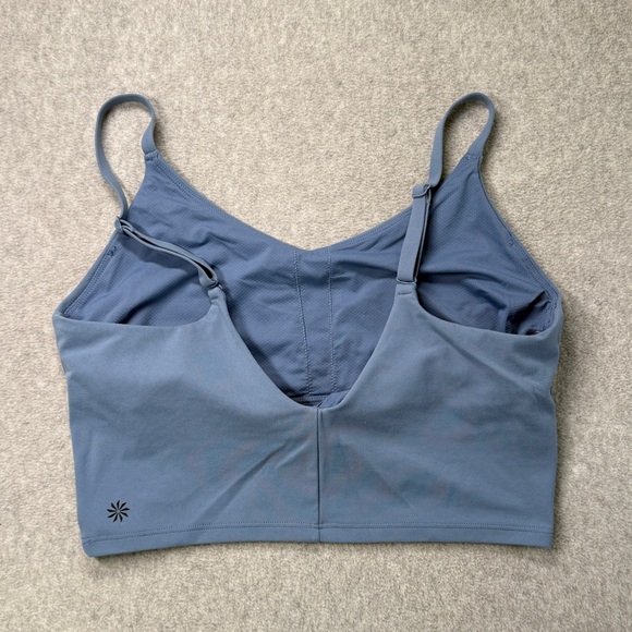 Athleta Conscious Crop Bra Tank Small Blue Adjustable Straps‎ Built-In Support - Picture 3 of 5